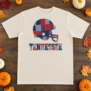 Tennessee-Spieltags-T-Shirt, Patchwork-Helm-Football-Fan-Shirt, Sportshirt im Vintage-Stil Bild 4