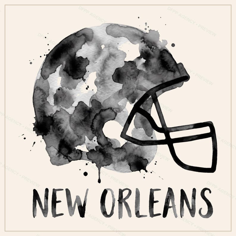 New Orleans Helmet PNG Bundle, 8 Football Fan Styles, Sublimation and DTF Designs, Instant Download image 3
