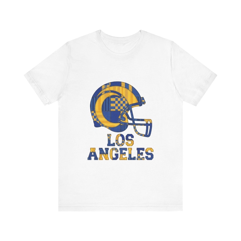 Los Angeles Rams Patchwork Helmet Football Shirt, Retro Game Day Tee, Unisex Fan Apparel, Sports Gift Bild 1