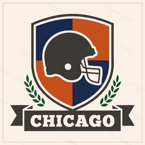 Chicago Football PNG Bundle, 8 Helmet Designs, Game Day Sublimation Set, Digital Download image 9