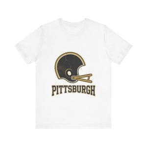 Pittsburgh Vintage Varsity Helmet Football Shirt, Retro Game Day Tee, Unisex Fan Apparel, Sports Gift image 1