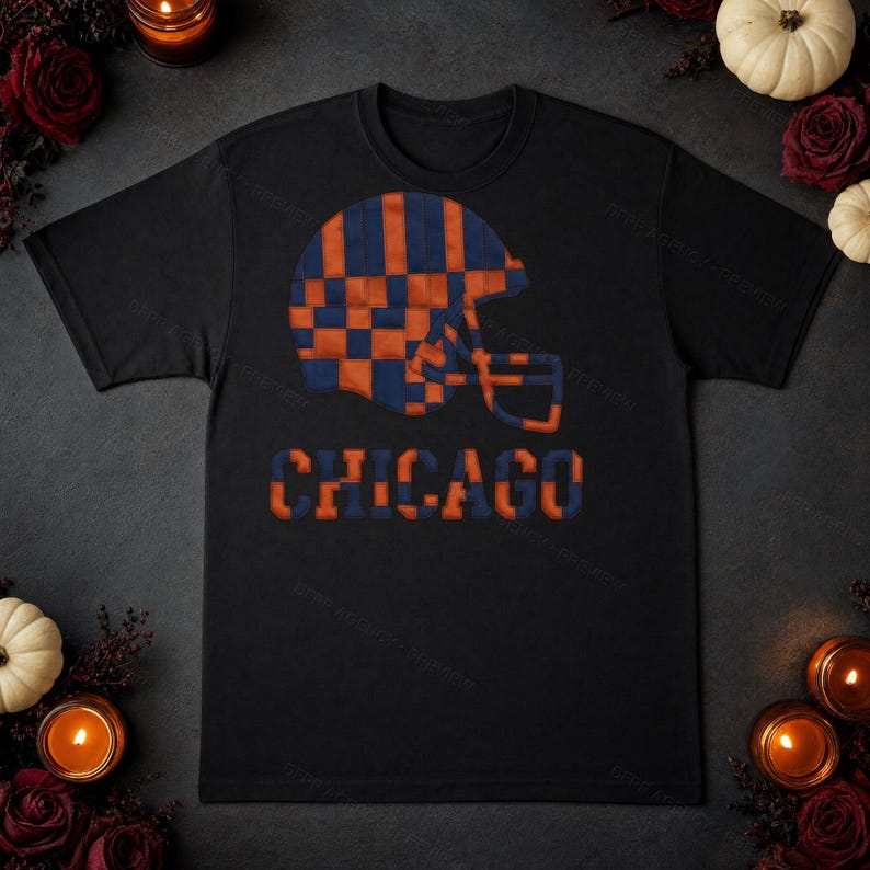 Casco de retazos de los Chicago Bears PNG, sublimación de fútbol americano, camiseta para el día del partido, descarga digital imagen 5
