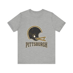 Pittsburgh Vintage Varsity Helmet Football Shirt, Retro Game Day Tee, Unisex Fan Apparel, Sports Gift image 2