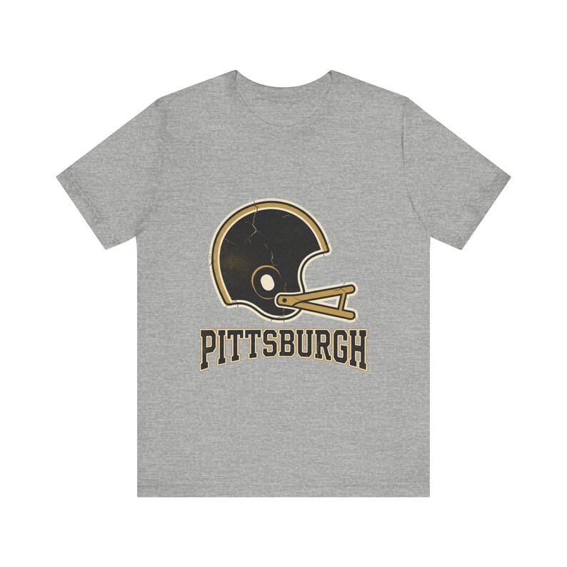 Pittsburgh Vintage Varsity Helmet Football Shirt, Retro Game Day Tee, Unisex Fan Apparel, Sports Gift image 2