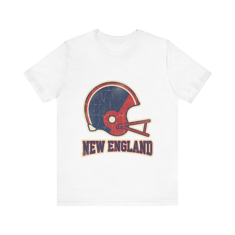 New England Vintage Varsity Helmet Football Shirt, Retro Game Day Tee, Unisex Fan Apparel, Sports Gift image 1