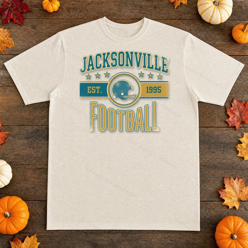 Escudo de fútbol americano vintage de Jacksonville en formato PNG, diseño retro universitario para sublimación, descarga digital. imagen 2