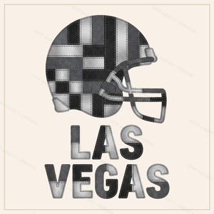Felpa con cappuccio a patchwork con casco di Las Vegas, felpa da calcio retrò, pullover per il giorno della partita, felpa per tifosi immagine 9