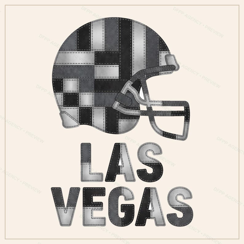 Felpa con cappuccio a patchwork con casco di Las Vegas, felpa da calcio retrò, pullover per il giorno della partita, felpa per tifosi immagine 9