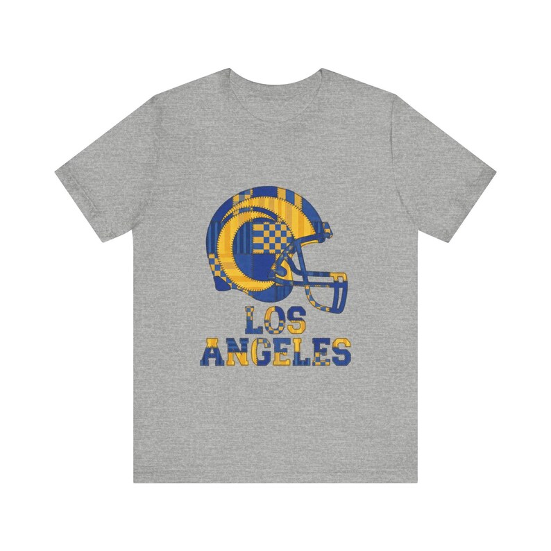 Los Angeles Rams Patchwork Helmet Football Shirt, Retro Game Day Tee, Unisex Fan Apparel, Sports Gift Bild 2