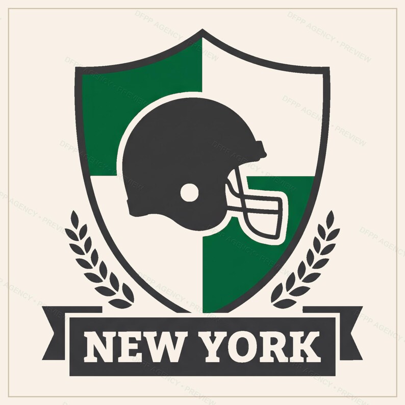 Zestaw do sublimacji New York Green & White Football, 8 wzorów kasków PNG, grafika 3D na koszulce meczowej, pobieranie cyfrowe zdjęcie 9