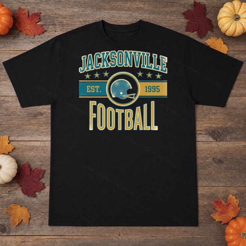 Escudo de fútbol americano vintage de Jacksonville en formato PNG, diseño retro universitario para sublimación, descarga digital. imagen 3