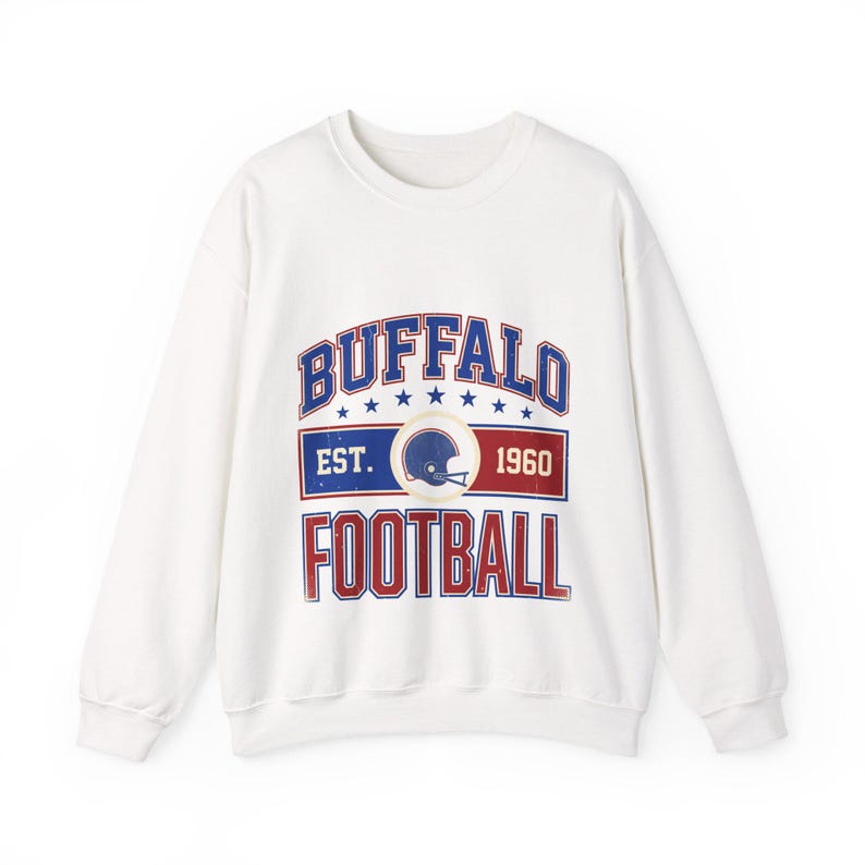 Bluza z nadrukiem Buffalo Vintage Crest | Grafika kibica piłkarskiego | Bluza unisex zdjęcie 1