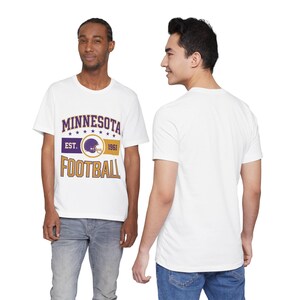 Koszulka z herbem Minnesota Vikings Vintage | Grafika kibica futbolu | Koszulka unisex zdjęcie 9