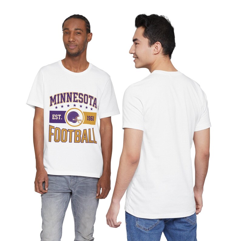 Koszulka z herbem Minnesota Vikings Vintage | Grafika kibica futbolu | Koszulka unisex zdjęcie 9