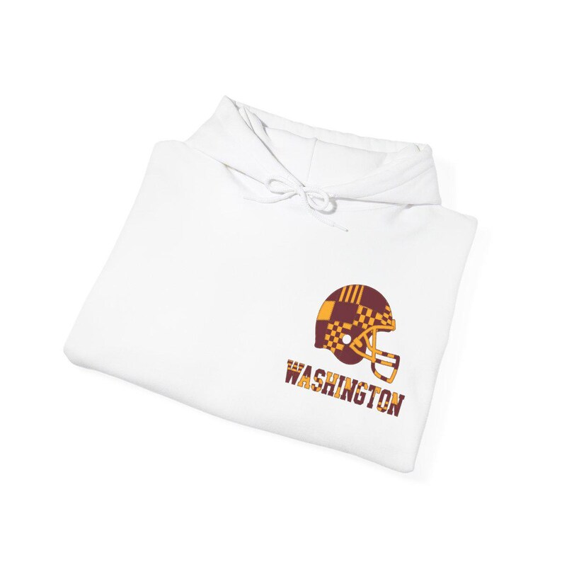 Washington Patchwork Helmet Game Day Hoodie, Unisex Football Sweatshirt, Cozy Fall Pullover image 8