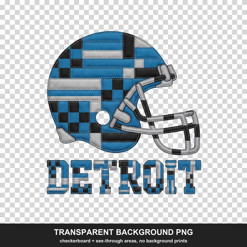 Detroit Patchwork-Helm (PNG), Football-Sublimationsdruck, Spieltags-Shirt, Digitaler Download Bild 2