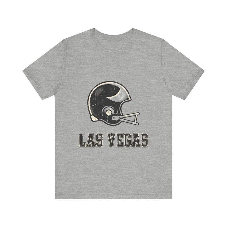 Las Vegas Raiders Vintage Varsity Helmet Football Shirt, Retro Game Day Tee, Unisex Fan Apparel, Sports Gift image 2