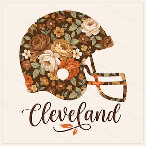 Cleveland Football Sublimation Bundle, 8 PNG Helmet Designs, Game Day Shirt Clipart, Digital Download image 4