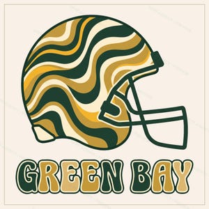 Green Bay Football PNG Bundle, 8 Helmet Designs, Game Day Sublimation Set, Digital Download image 6