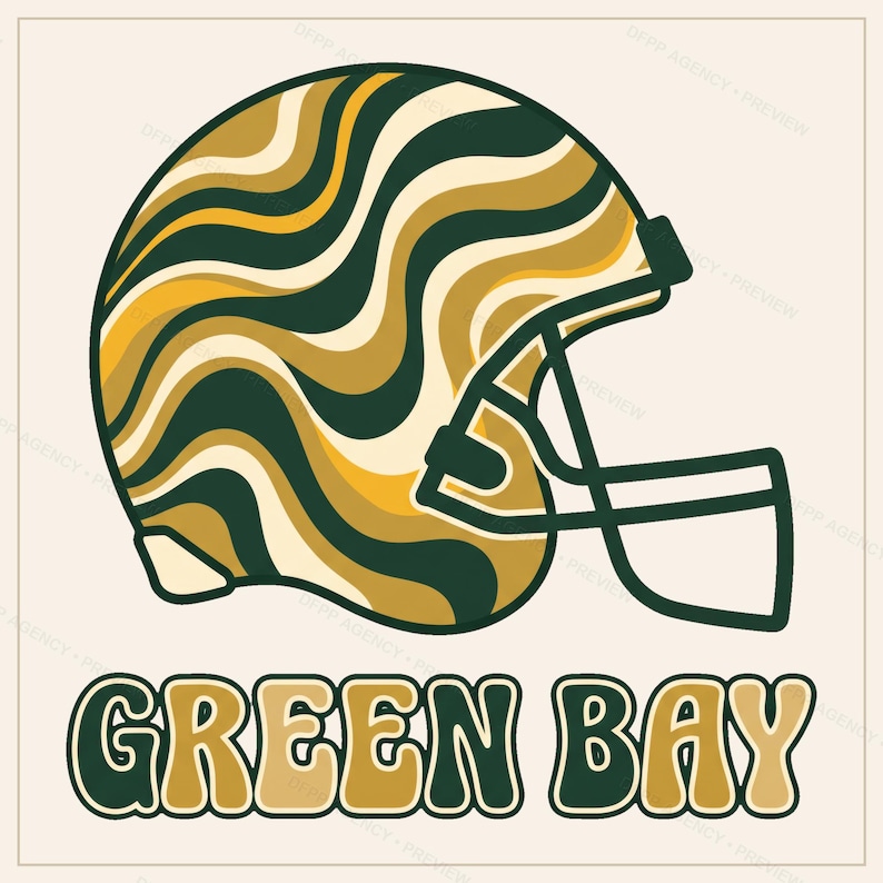 Green Bay Football PNG Bundle, 8 Helmet Designs, Game Day Sublimation Set, Digital Download image 6