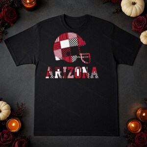 Arizona Patchwork Helmet PNG, Football Fan Sublimation, Shirt Clipart, Digital Download image 5