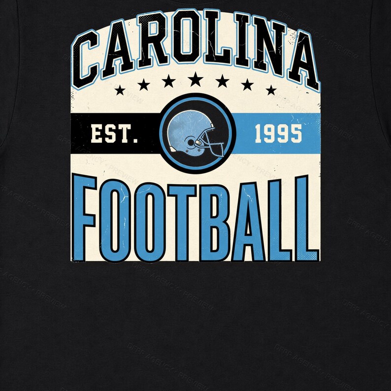 Carolina Vintage Wappen-Football-PNG, Retro-College-Sublimationsdesign, Digitaler Download Bild 6