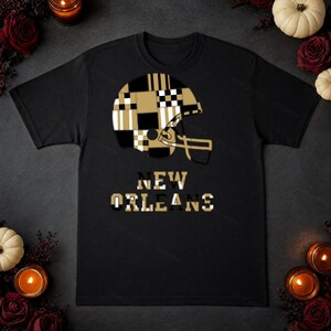 Hełm New Orleans Patchwork PNG, sublimacja kibica futbolu amerykańskiego, grafika ścienna na koszulce, pobieranie cyfrowe zdjęcie 5