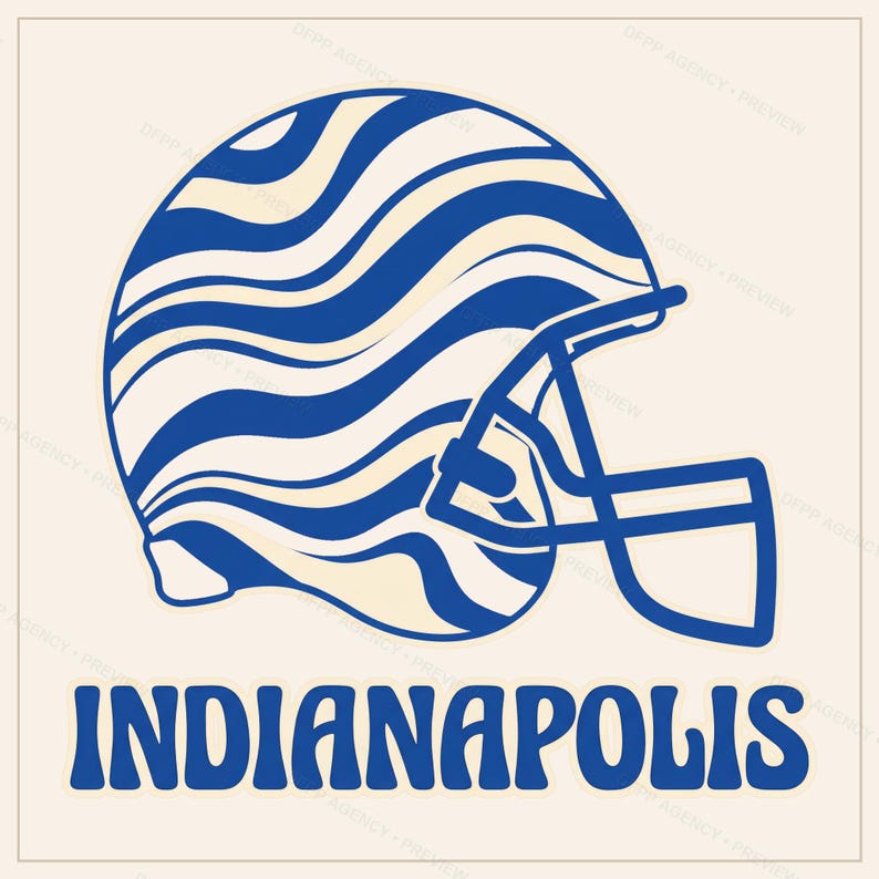 Indianapolis Football Sublimations-Bundle, 8 PNG-Helm-Designs, Cliparts für Spieltags-Shirts, Digitaler Download Bild 6
