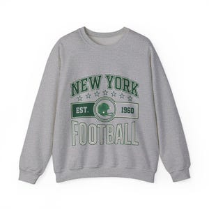 NY Jets Vintage Crest Sweatshirt | Football Fan Graphic | Unisex Sweatshirt image 2