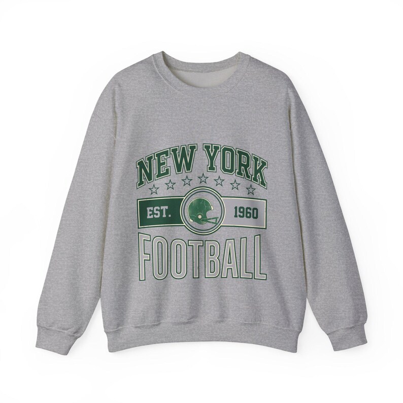 NY Jets Vintage Crest Sweatshirt | Football Fan Graphic | Unisex Sweatshirt image 2
