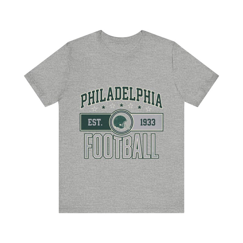 Philadelphia Vintage Crest T-shirt | Grafisch ontwerp voor voetbalfans | Unisex T-shirt afbeelding 2