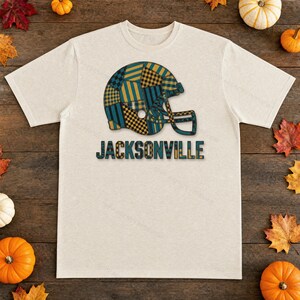 Jacksonville Jaguars Patchwork hjälm PNG, fotbollsfan sublimering, skjorta clipart, digital nedladdning bild 8