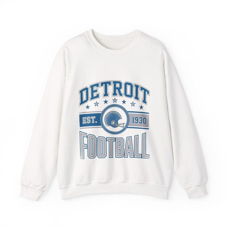 Detroit Lions Vintage Crest Sweatshirt | Football Fan Graphic | Unisex Sweatshirt image 1