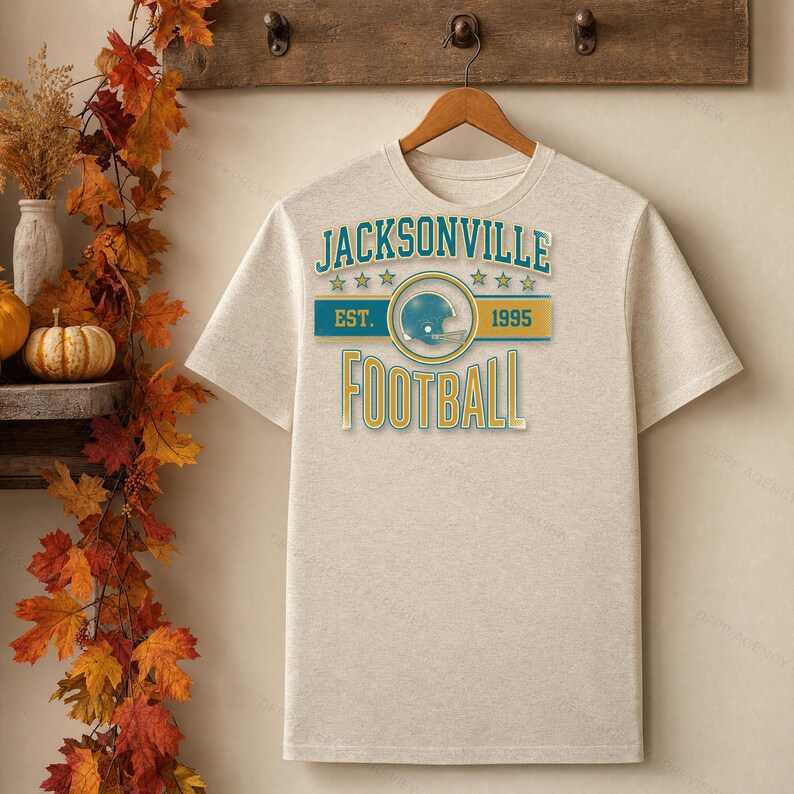 Escudo de fútbol americano vintage de Jacksonville en formato PNG, diseño retro universitario para sublimación, descarga digital. imagen 4