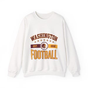 Moletom Washington Vintage Crest | Estampa para Fãs de Futebol Americano | Moletom Unissex imagem 1