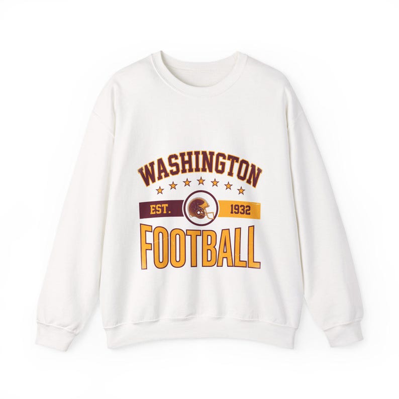 Moletom Washington Vintage Crest | Estampa para Fãs de Futebol Americano | Moletom Unissex imagem 1