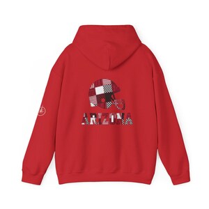 Felpa con cappuccio Arizona Patchwork Helmet Game Day, felpa da football unisex, comoda felpa autunnale immagine 7