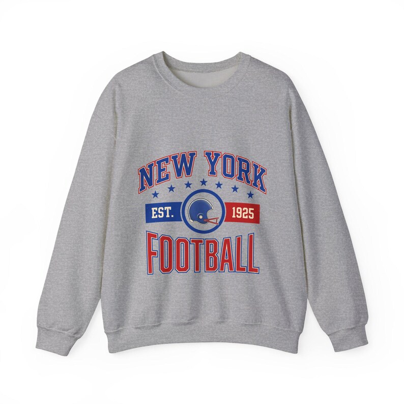 Vintage NY Giants-sweatshirt met logo | Grafisch ontwerp voor voetbalfans | Unisex sweatshirt afbeelding 2