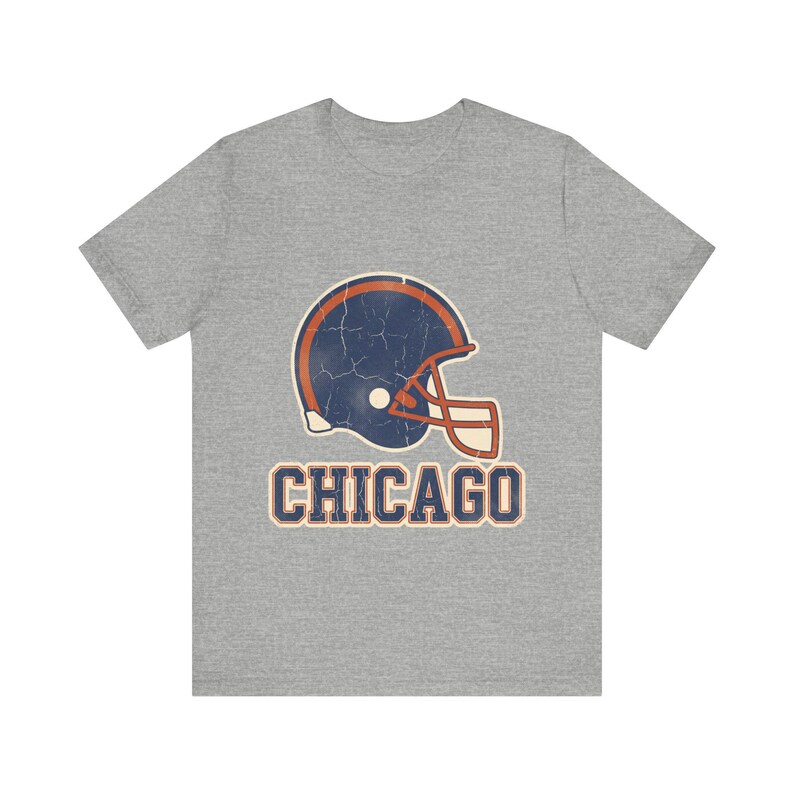 Chicago-Spieltags-T-Shirt, Vintage-Football-Fan-Shirt mit Collegehelm, Sportshirt im Vintage-Stil Bild 2