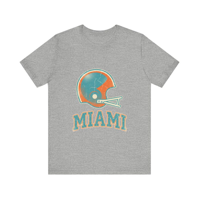 Miami Vintage Varsity Helmet Football-T-Shirt, Vintage-Spieltagsshirt, Sportbekleidung, Tolles Geschenk Bild 2