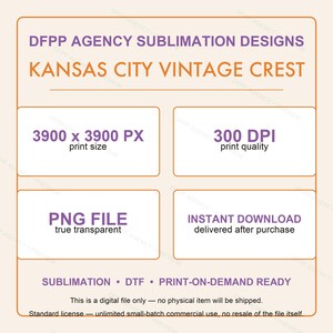 Immagine PNG dello stemma vintage di Kansas City per il football americano, design retrò da college per sublimazione, download digitale immagine 7