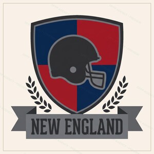 Pacchetto di sublimazione per la squadra di football del New England, 8 disegni PNG per caschi, clipart per magliette da gioco, download digitale. immagine 9