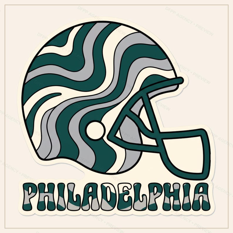 Philadelphia-Helm-PNG-Bundle, 8 Football-Fan-Designs, Sublimations- und DTF-Designs, Sofort-Download Bild 6