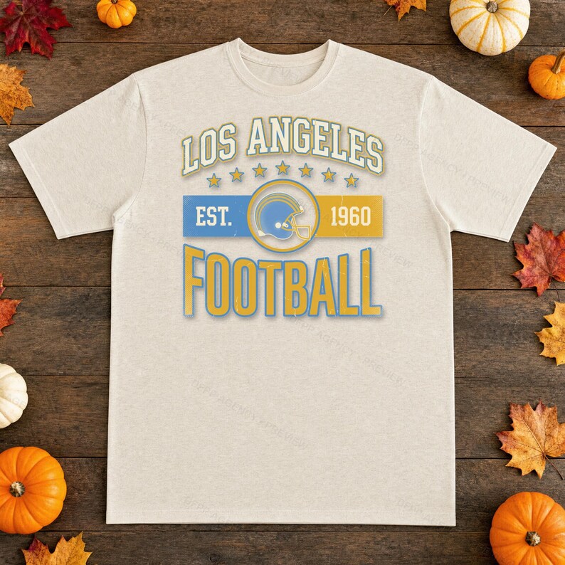 Herb drużyny LA Chargers Vintage Football PNG, projekt sublimacji w stylu retro Varsity, pobieranie cyfrowe zdjęcie 2