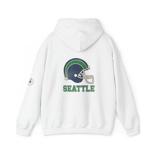 Seattle Football Vintage Varsity Helmet Hooded Sweatshirt, Game Day Hoodie, Fan Pullover Gift image 5
