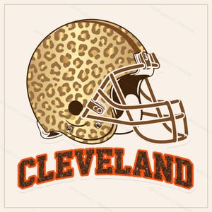 Cleveland Football Sublimation Bundle, 8 PNG Helmet Designs, Game Day Shirt Clipart, Digital Download image 5