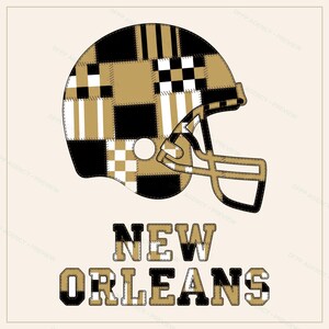 New Orleans Saints Game Day T-Shirt, Patchwork Helmet Football Fan Tee, Vintage Style Sports Shirt image 3