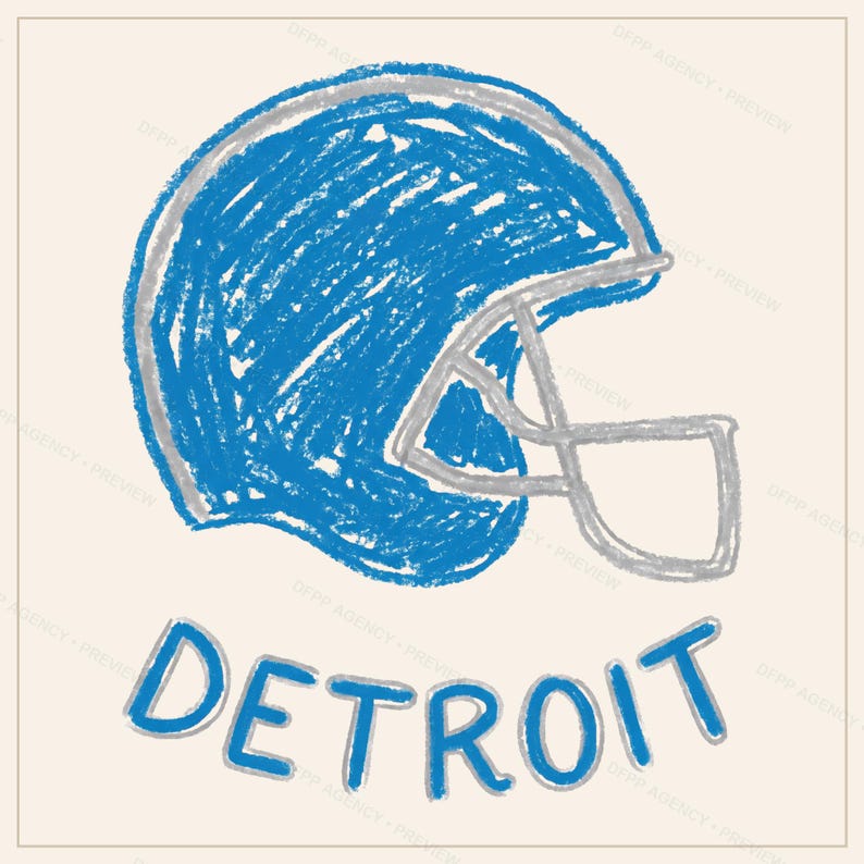 Paquete de sublimación de los Detroit Lions de fútbol americano, 8 diseños de cascos en formato PNG, imágenes prediseñadas para camisetas de día de partido, descarga digital. imagen 7