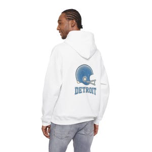 Detroit Vintage Varsity Helmet Hoodie, Retro Football Sweatshirt, Game Day Pullover, Fan Hoodie image 6