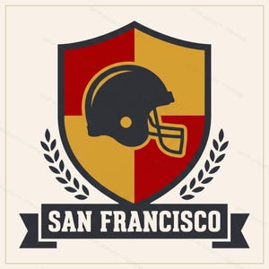 San Francisco Football Sublimation Bundle, 8 PNG Helmet Designs, Game Day Shirt Clipart, Digital Download image 9